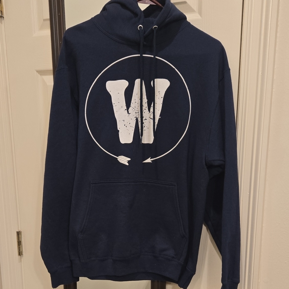 Woodruff Scout Camo Navy Blue Hoodie with White Logo Mens Like New Worn Maybe 2x